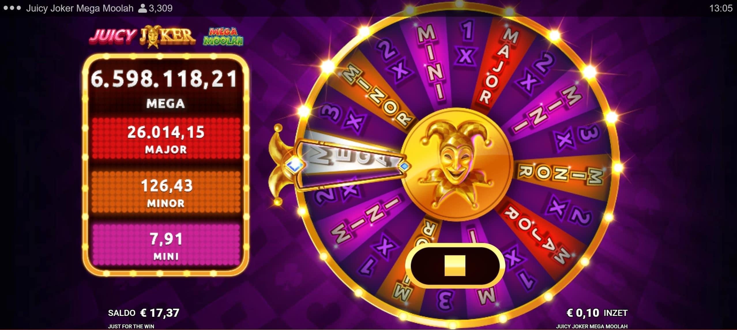 juicy joker mega moolah jackpot wheel
