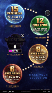Thunderstruckwildlightning freespins selection
