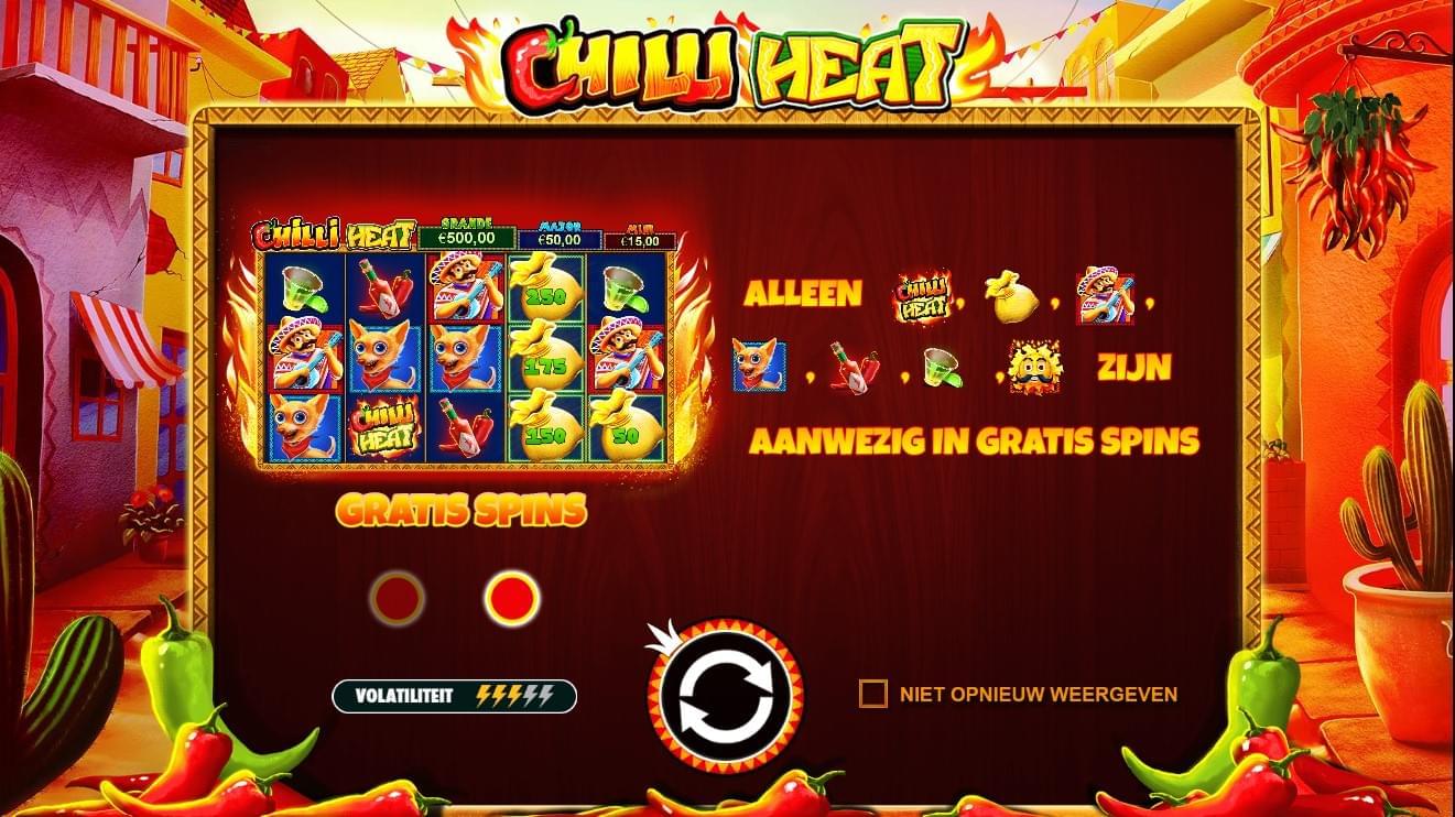 Alleen hoge symbolen chilli heat