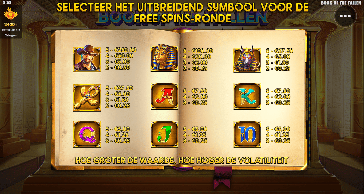 Choose wild symbol book of fallen pragmatic play