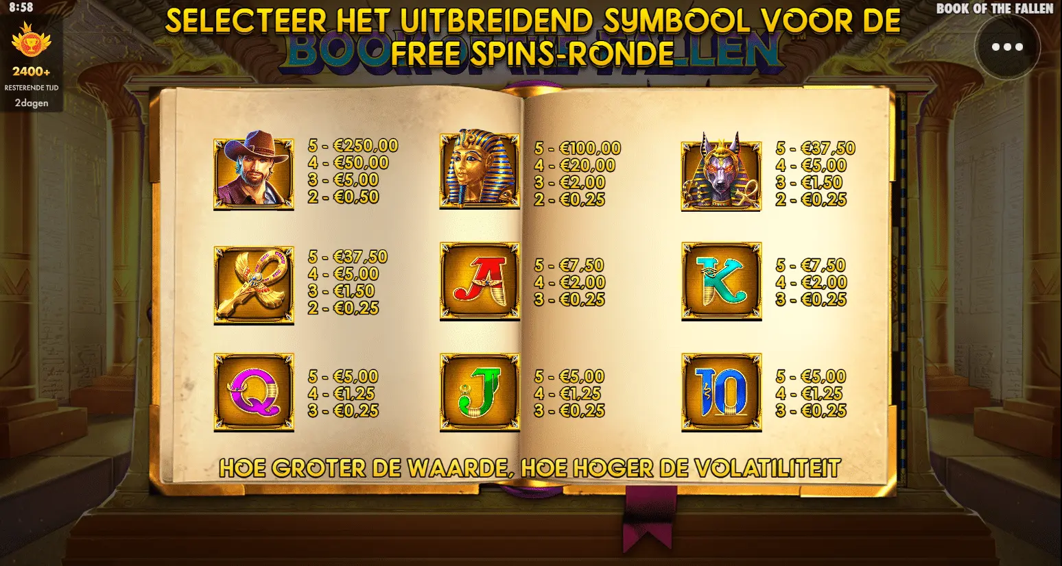 Choose wild symbol book of fallen pragmatic play