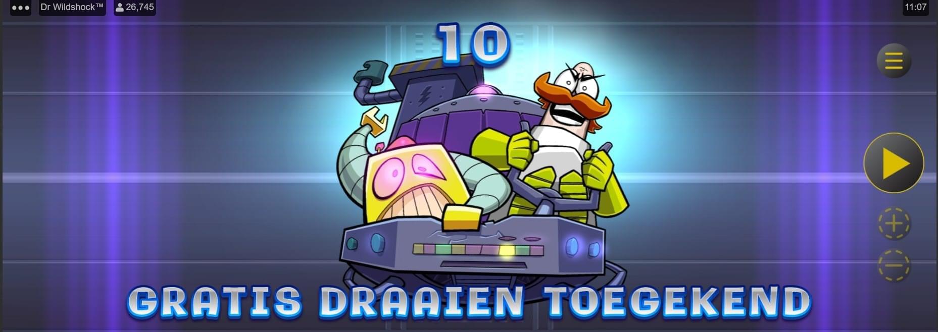 10 free spins dr. Wildshock