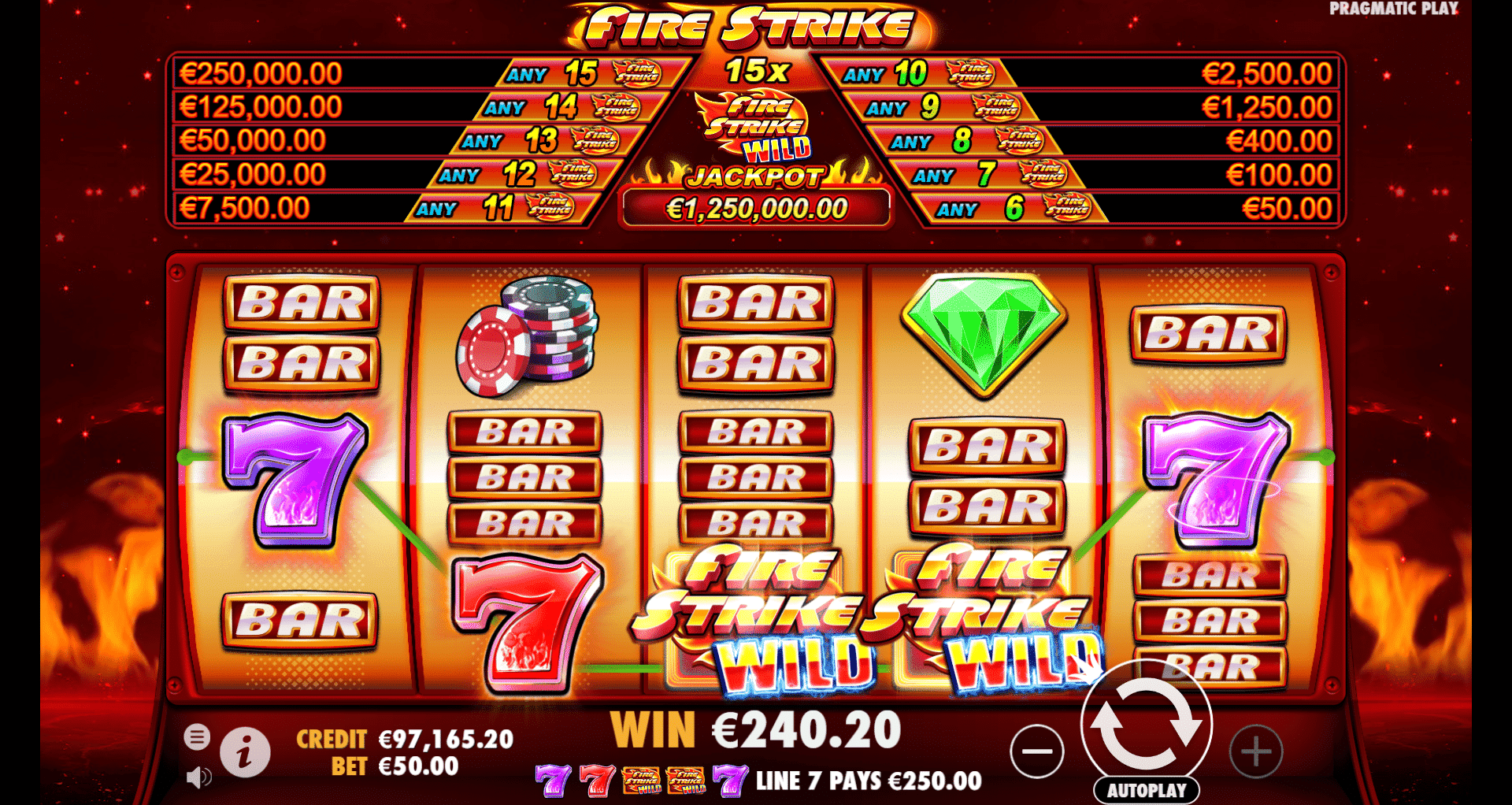 Fire strike win met 2x wild