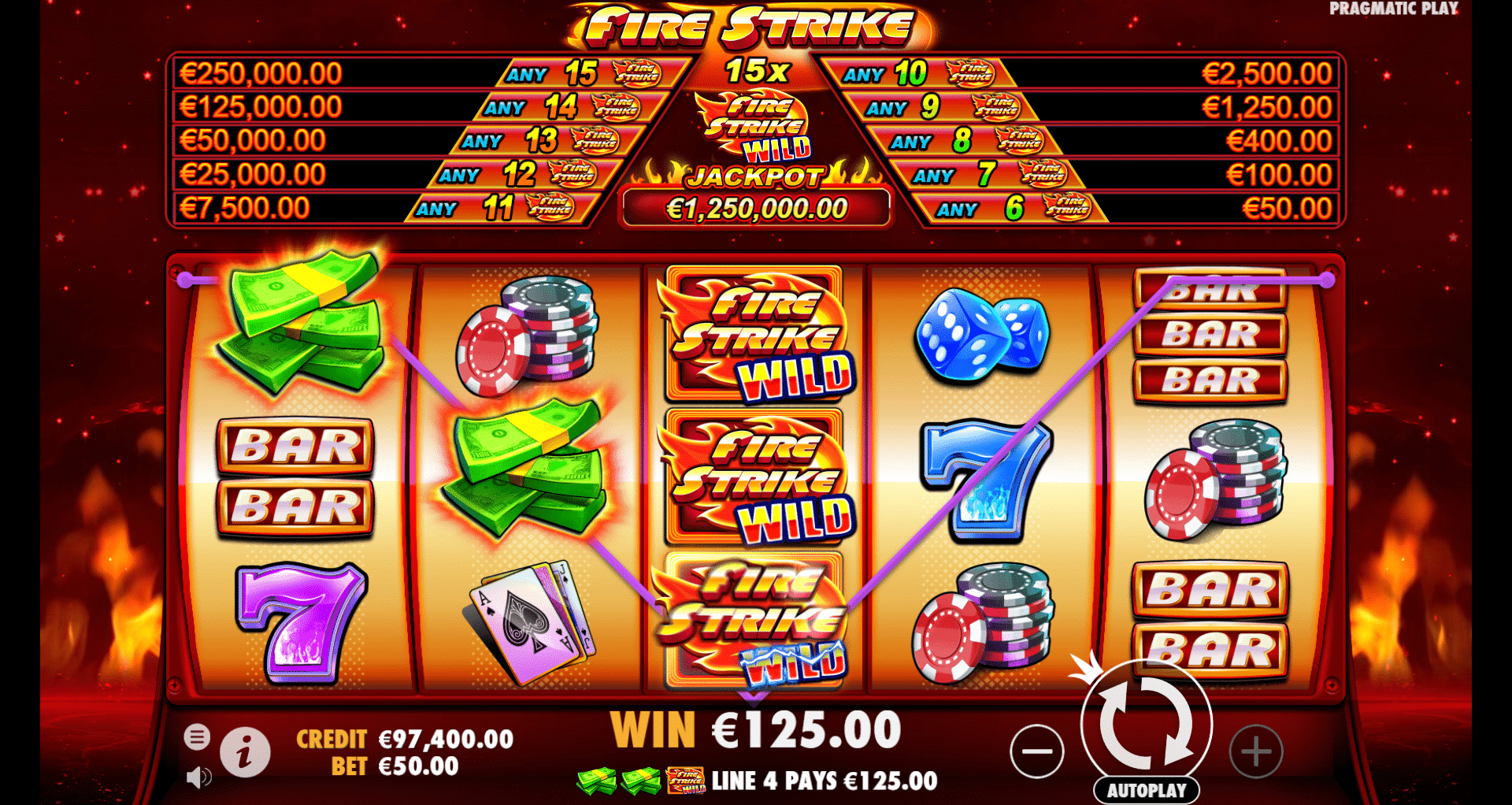 Fire strike win with wild