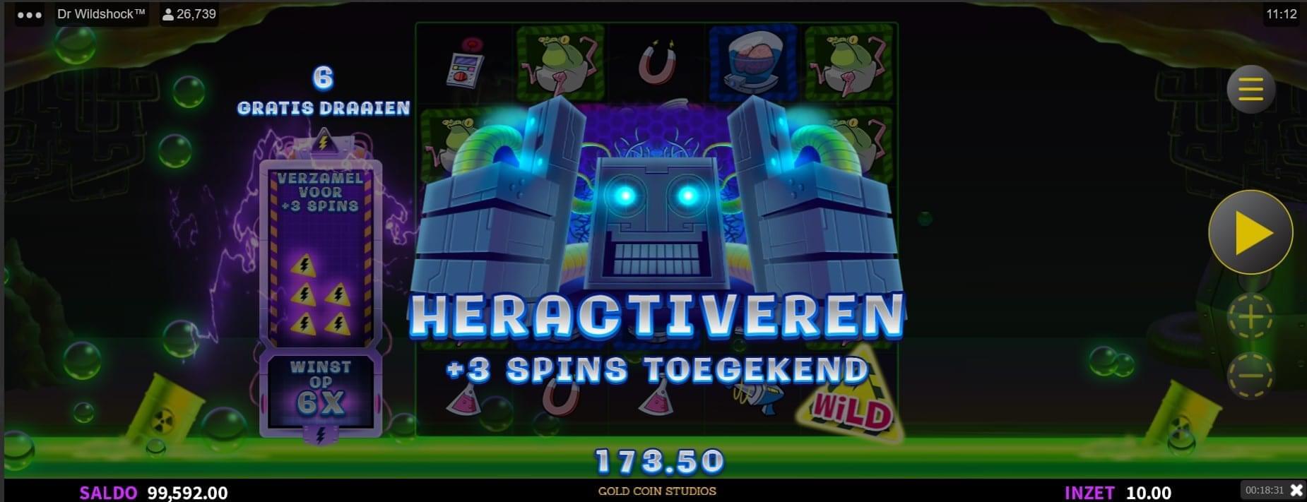 3 more free spins dr. Wildshock