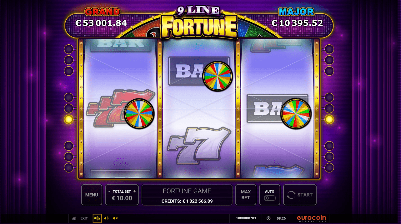 9 line fortune feature wheel of fortune