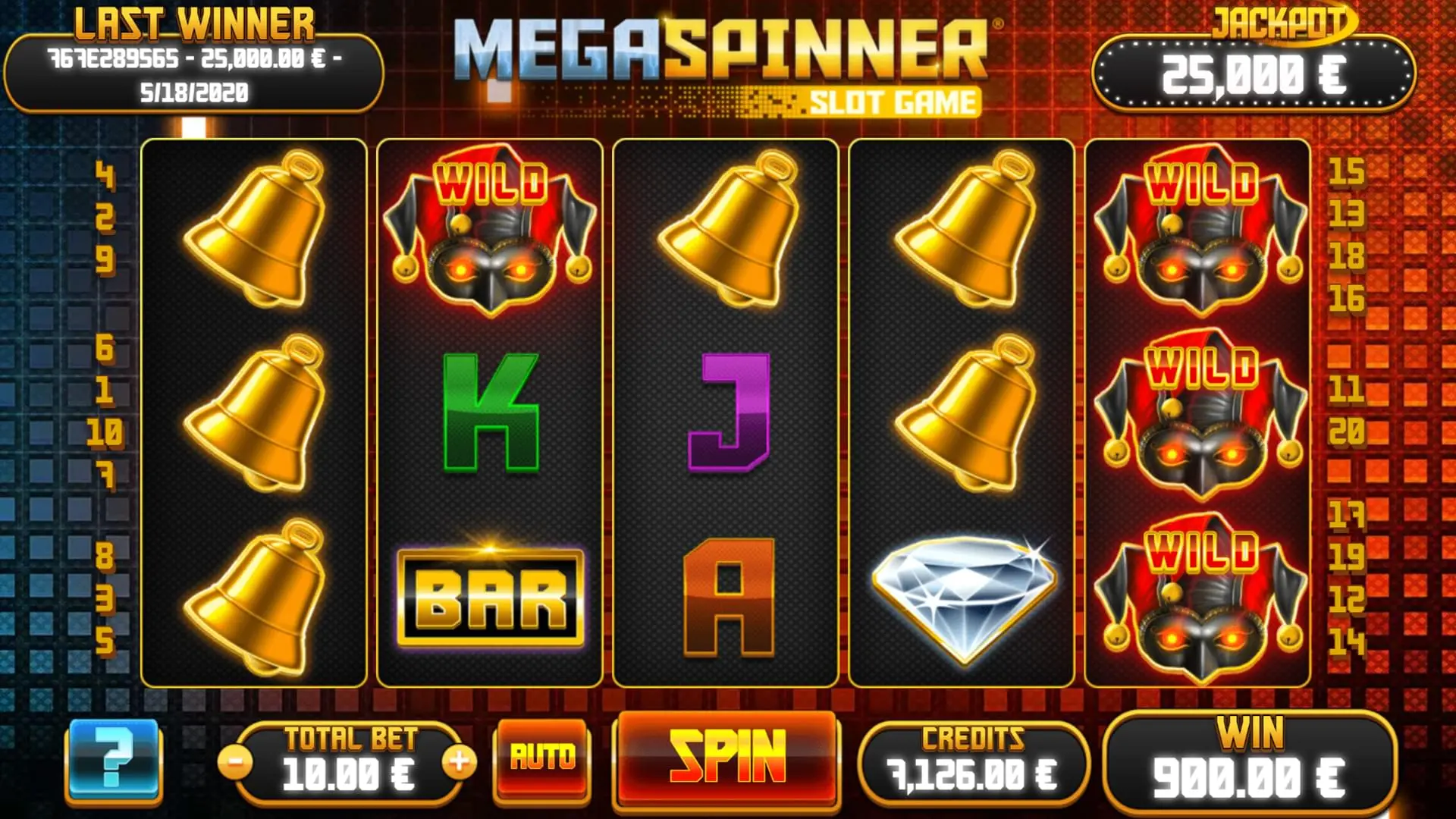 mega spinner slot game