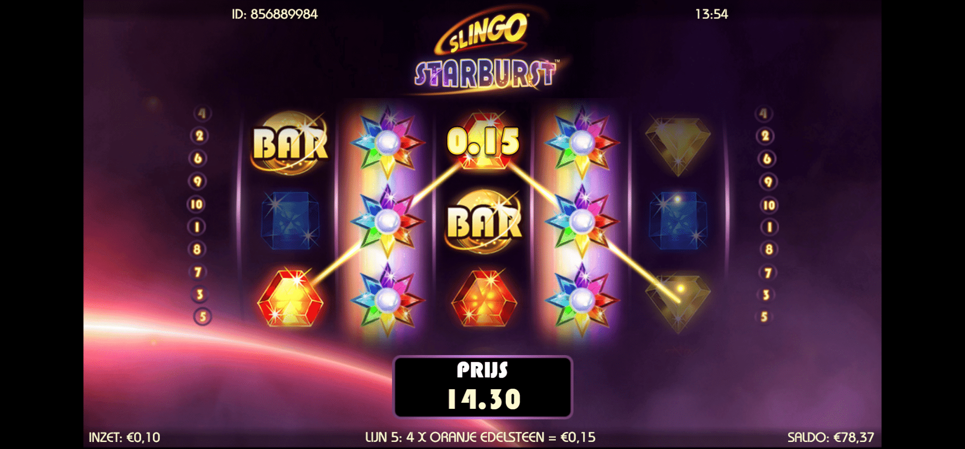 Slingo Starburst 12 Starburst wild gegarandeerde win