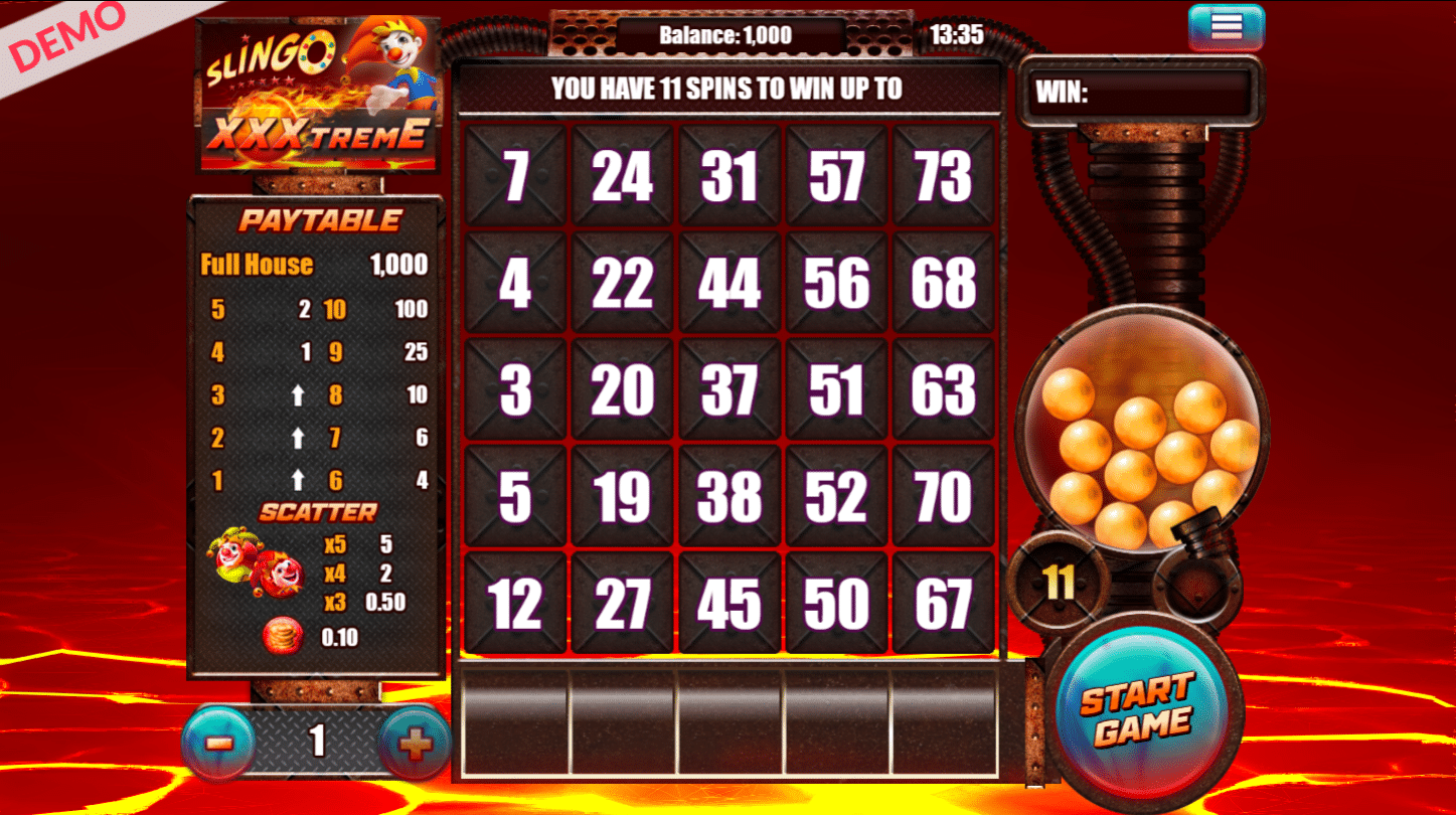 Game start slingo xxxtreme