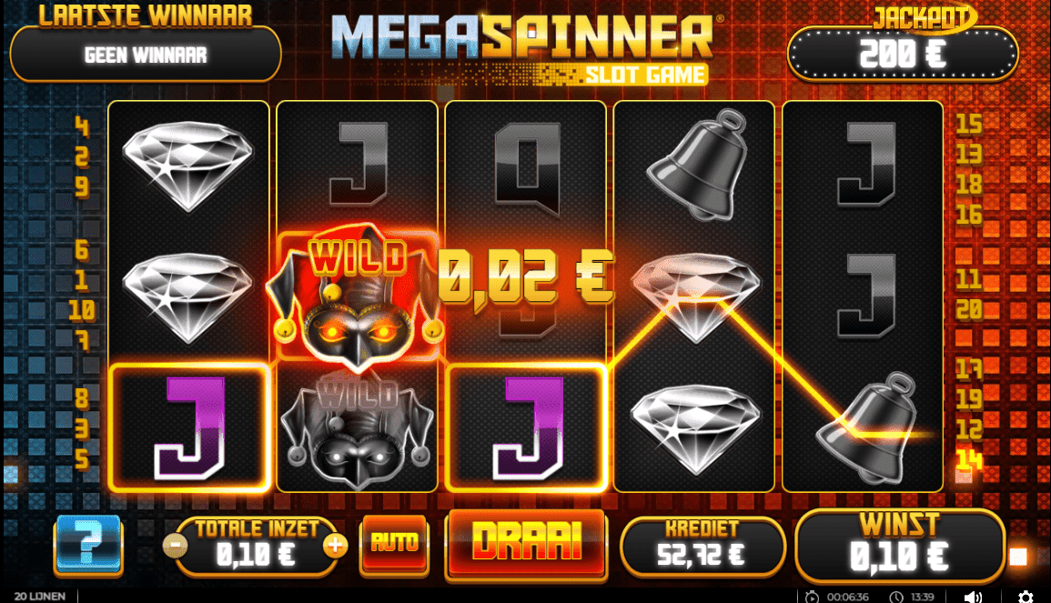 Win met 2 wild symbolen mega spinner