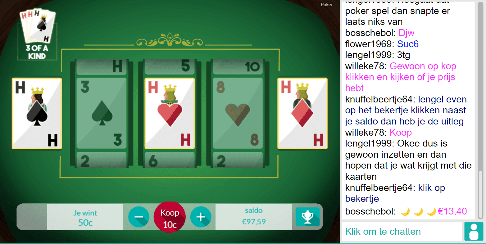 3 of a kind tombola poker