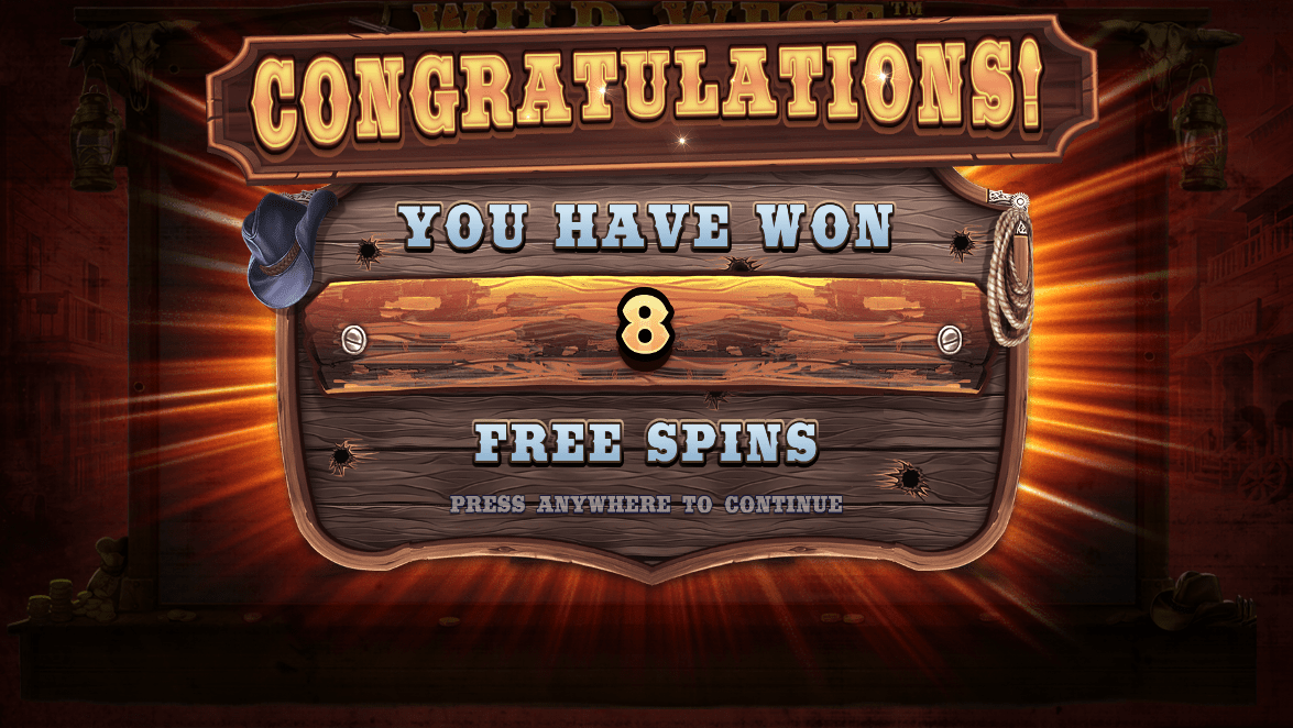 8 free spins wild west gold