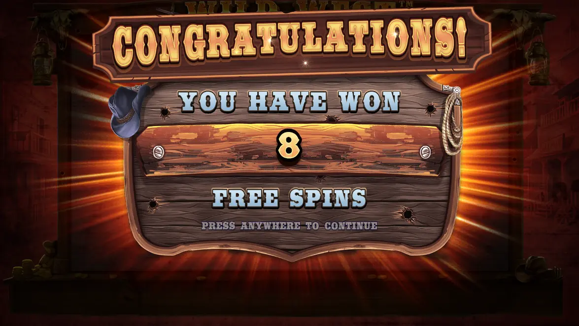 8 free spins wild west gold