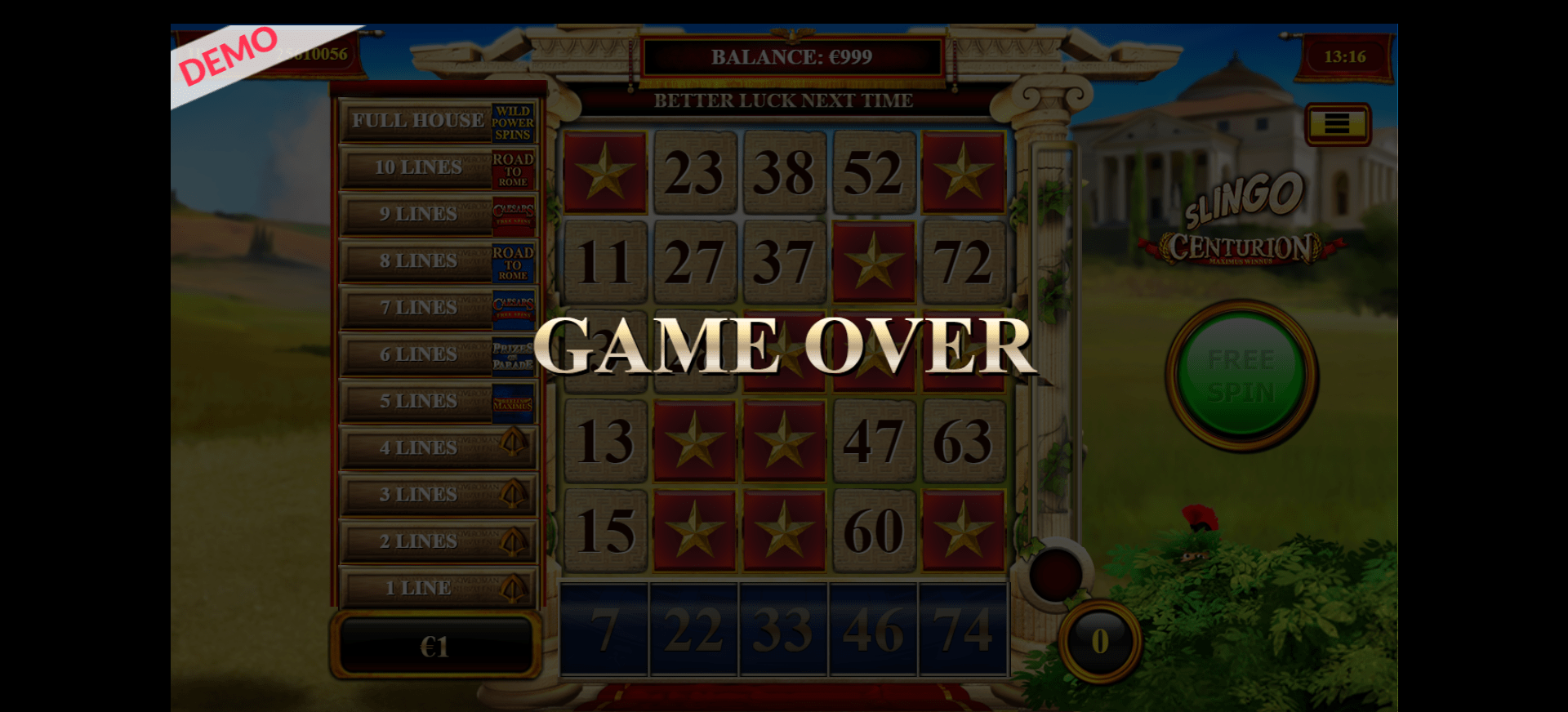 Game over prijs duurder dan potentiele win