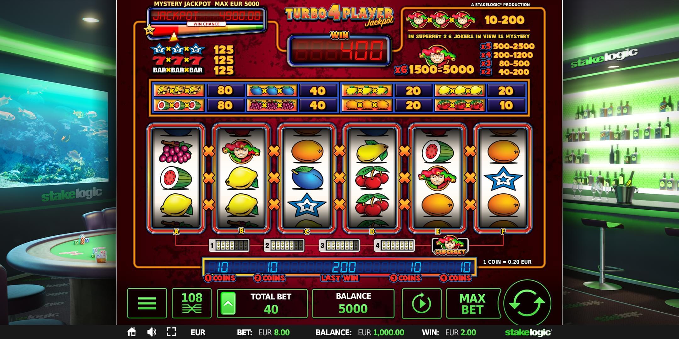 Turbo 4 player jackpot