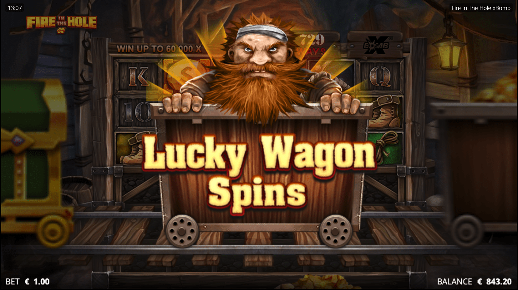 lucky wagon spins fire in the hole