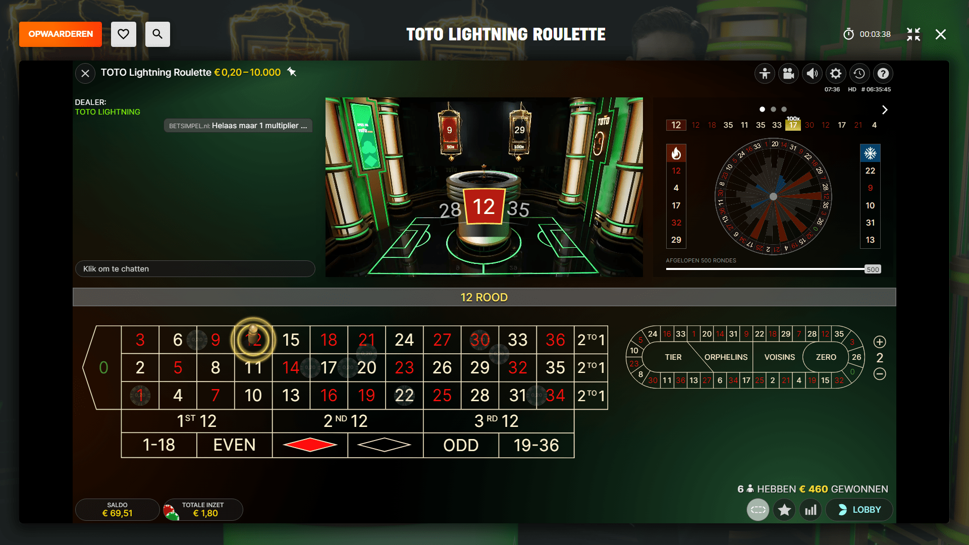Lightning roulette | toto exclusief