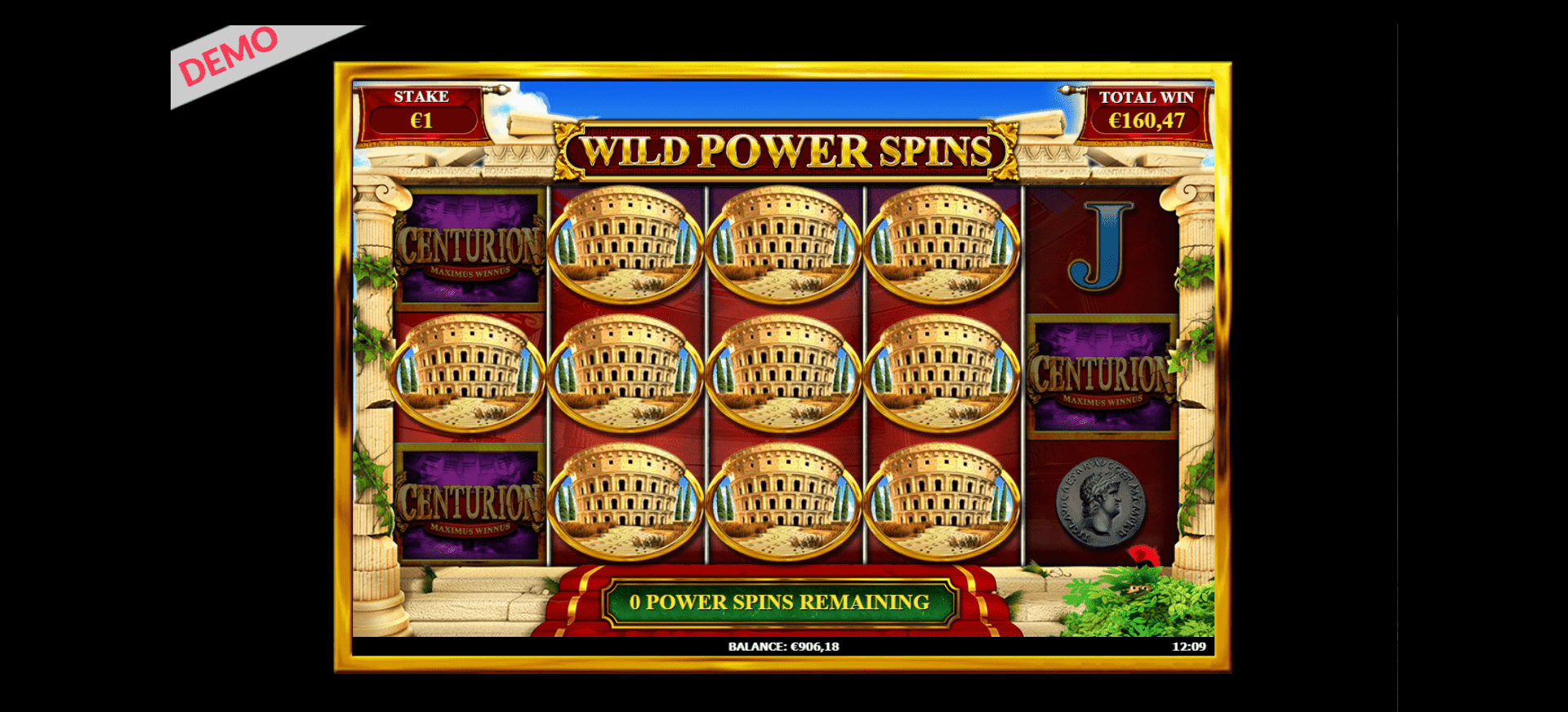 Wild power spins centurion slingo