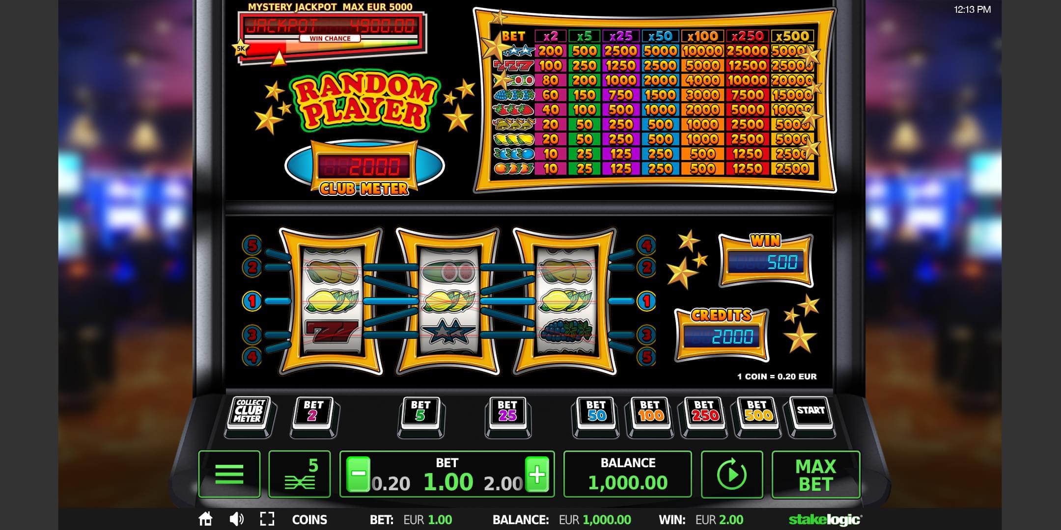 Base game win random player arcade