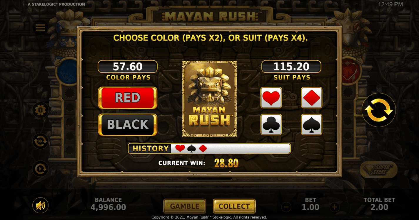Mayan rush gamble