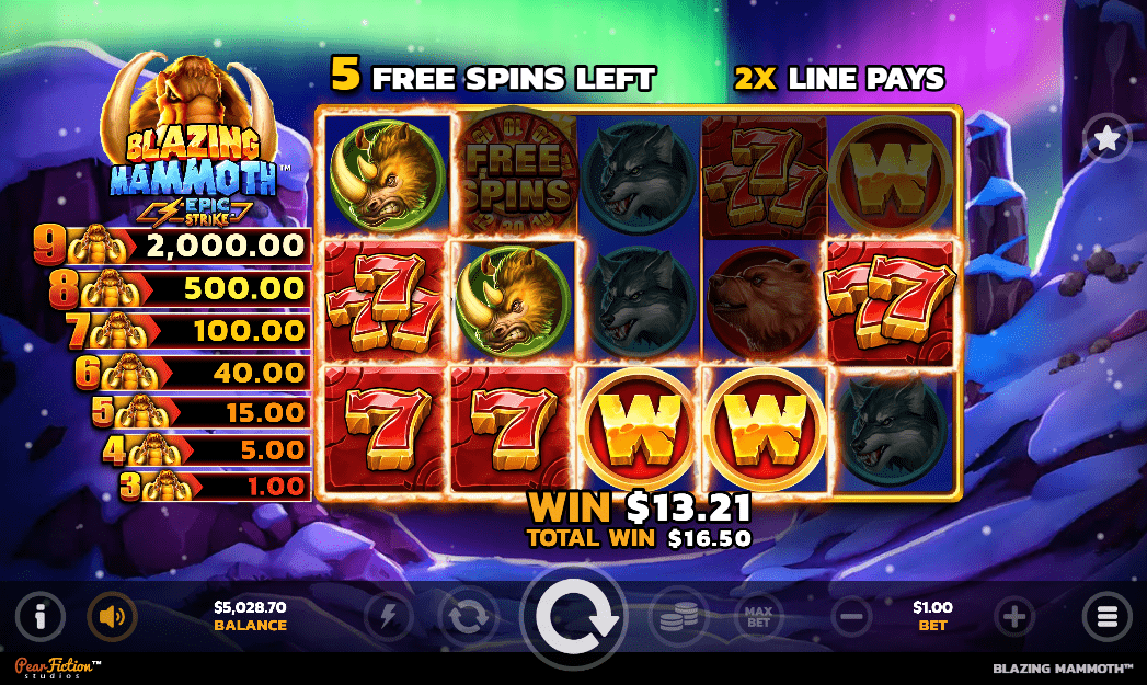 Win met wild blazing mammoth