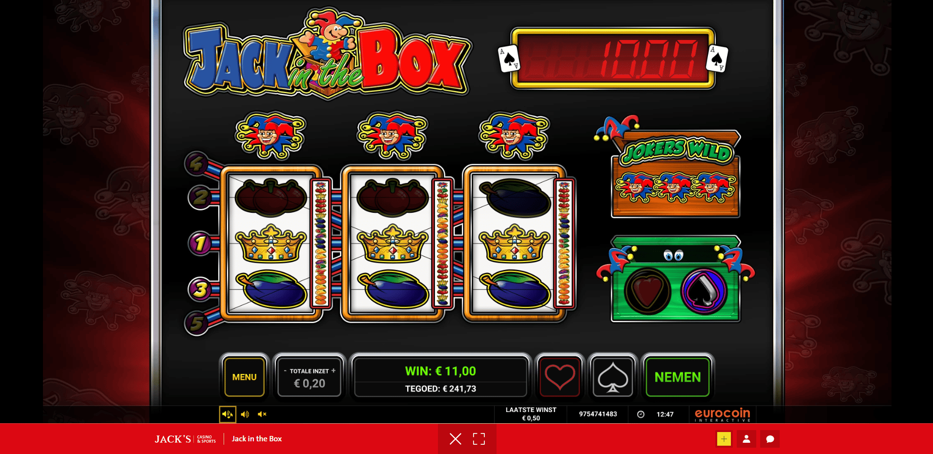 3 kroontjes jack in the box