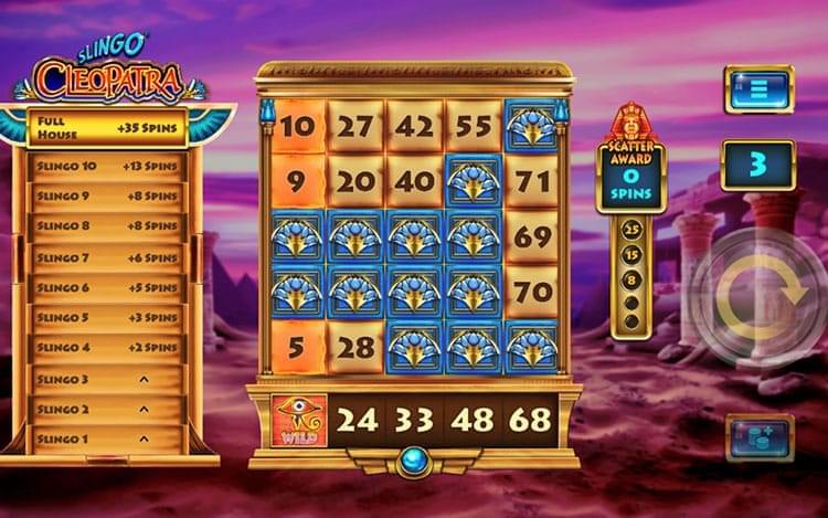 Slingo cleopatra gameplay