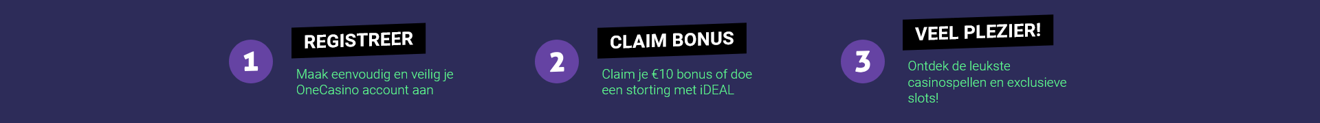 Registreren onecasino