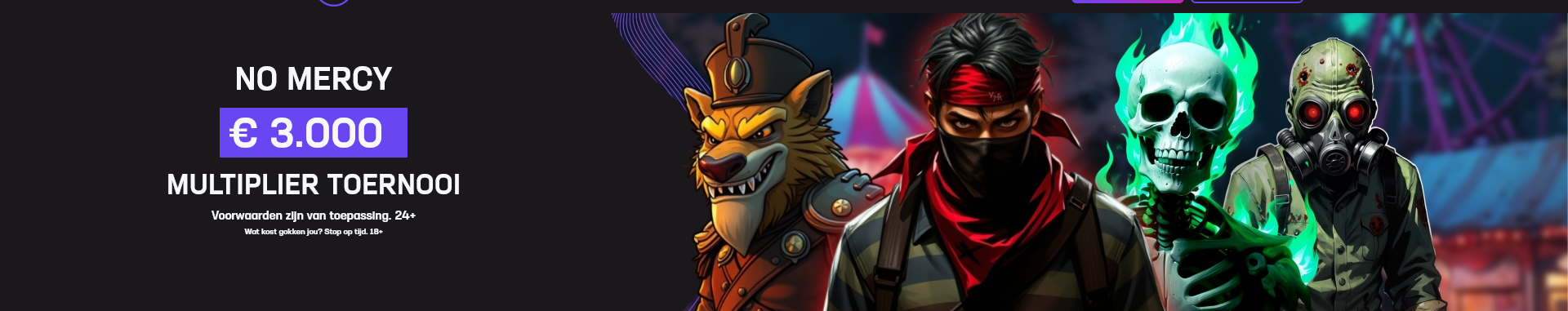 Nolimit promo visual no mercy toernooi €3. 000 prijzenpot